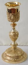 Antique solid silver gilt French Baroque Chalice